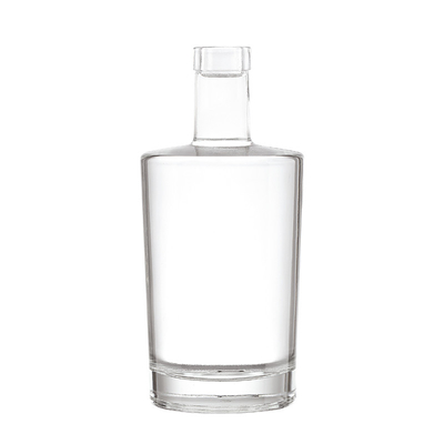 Tipo de sellado de corcho de madera Botella de vidrio ancha de 500 ml personalizada para ron tequila vodka aceite de brandy