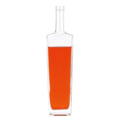 Botella de vidrio de 500 ml de material de cuello para ginebra whisky alcohol vodka brandy licor FOB