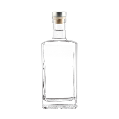 Botellas de vidrio vacías de 750 ml de vodka gin con corcho de material de vidrio de súper sílex