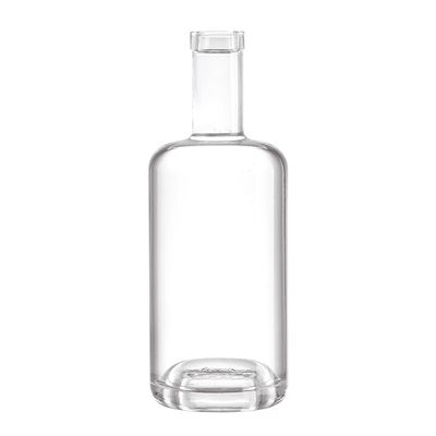 Botellas de vidrio vacías de 750 ml de vodka gin con corcho de material de vidrio de súper sílex
