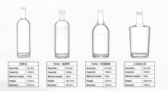 Bebida alcohólica fría transparente de 750 ml con botella de whisky de 1000 ml