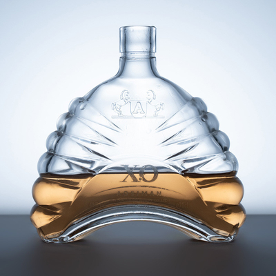 Botella de vidrio de licor de 750 ml de licor de brandy de lujo transparente de 700 ml de alcohol vacío