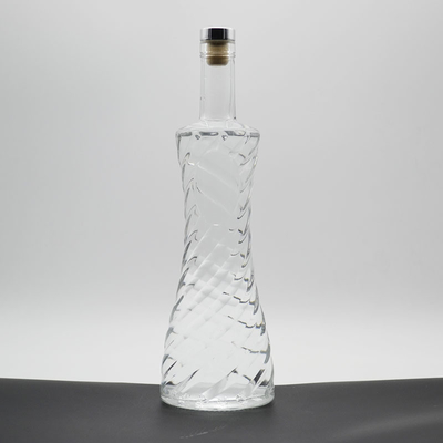 Super Flint Glass 750ml Botella para corcho de fondo grueso y diseño personalizado de licor