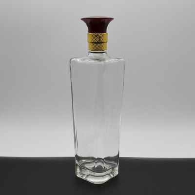 Super Flint Glass 750ml Botella para corcho de fondo grueso y diseño personalizado de licor