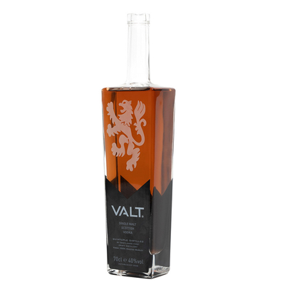 Botellas de licor de vidrio personalizadas con manipulación de la superficie decal en material de vidrio de súper sílex