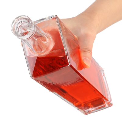OEM Logotipo Decal En stock 1000ml 750ml 500ml Botellas de licor Botella de vidrio de vodka con tapa superior de corcho