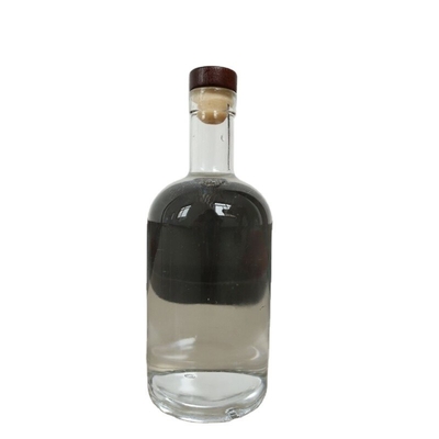 OEM Logotipo Decal En stock 1000ml 750ml 500ml Botellas de licor Botella de vidrio de vodka con tapa superior de corcho