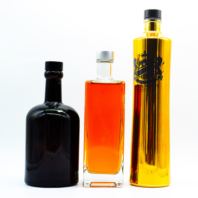 Estampado en caliente superficie de manipulación botellas de vidrio para vodka Gin Spirit 500ml 1Liter