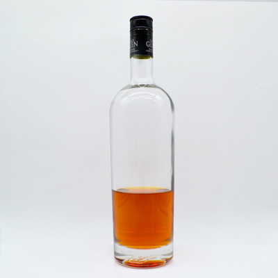 Botellas de ginebra de 500 ml a 1000 ml de 1 litro en blanco y negro mate de forma personalizada