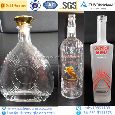 OEM Vidrio transparente Bebidas suaves Botella 300ml 500ml 750ml con Proceso de congelación profunda