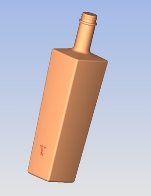 Botella de vidrio cuadrada de 500 ml de 700 ml de 750 ml de 1 l hecha de material blanco cristalino para bebidas espirituosas
