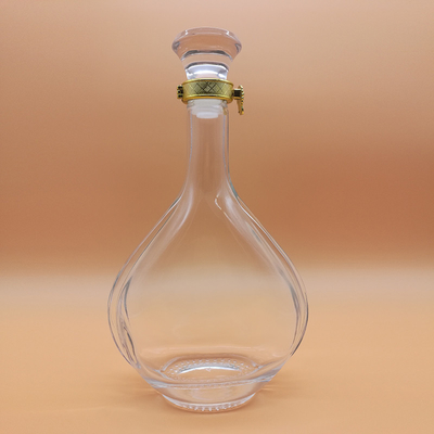 Botellas de vidrio cuadrados de 500 ml de sílex claro personalizado para bebidas alcohólicas