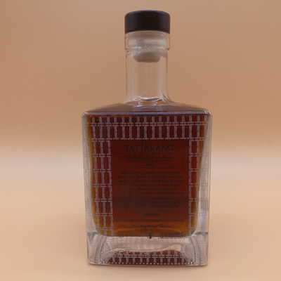 Botellas de vidrio cuadrados de 500 ml de sílex claro personalizado para bebidas alcohólicas