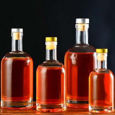 Botellas de vidrio cuadrados de 500 ml de sílex claro personalizado para bebidas alcohólicas