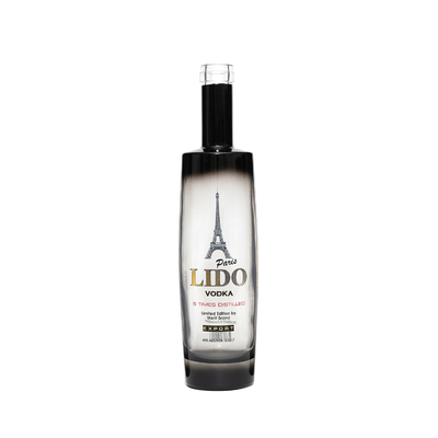 Botellas de alcohol de ron personalizadas de 700 ml 750 ml 1 litro con tapón de corcho en vidrio de súper sílex
