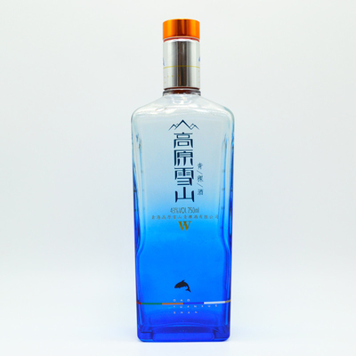 Botellas de alcohol de ron personalizadas de 700 ml 750 ml 1 litro con tapón de corcho en vidrio de súper sílex