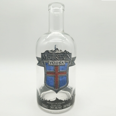 Muestra gratuita de la superficie decal para el manejo de botellas de vino de vidrio para ginebra vodka whisky