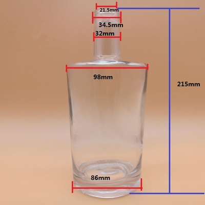 Botellas de vidrio de whisky de 750 ml de capacidad Vidrio con tapa Otros estampados en caliente de proceso profundo