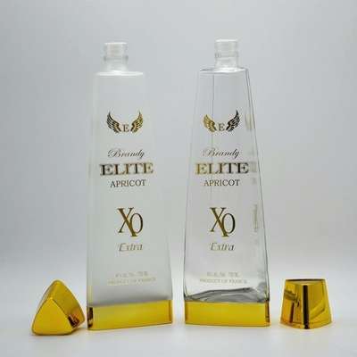 Triángulo de oro helado Brandy Botella vacía Decal transparente