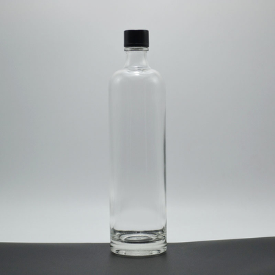Términos de FOB Botella de agua de vidrio de cristal de súper sílex con tapones y superficie decal 750ml 1000ml
