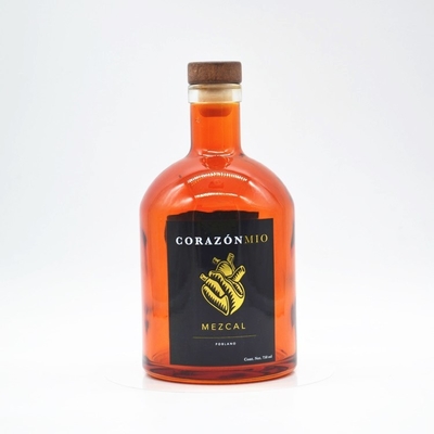 Botella de vidrio cuadrada de tequila grabable a color 500 ml para bebidas alcohólicas calientes