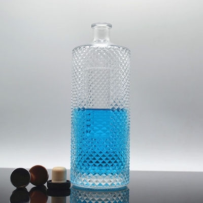 Botella de vidrio cuadrada de tequila grabable a color 500 ml para bebidas alcohólicas calientes