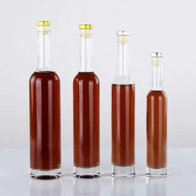 Forma personalizada con grabado en el interior Botella clara de 200 ml 375 ml para vodka tequila ron