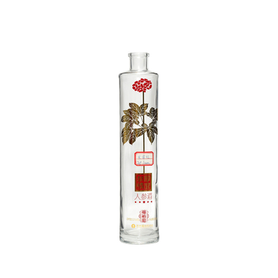 350 ml 750 ml Botella de agua de vidrio transparente Spray de color personalizado para el material de vidrio Super Flint