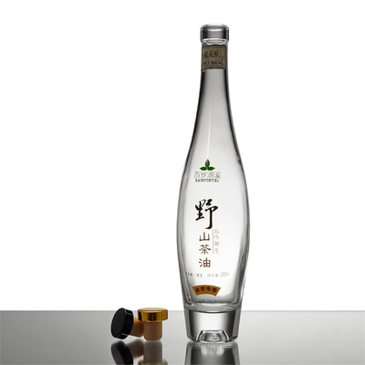 Botella de vidrio para bebidas de 500 ml con tapón de vidrio de material de súper piedra