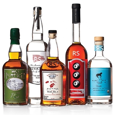 Botellas de vidrio 500ml 750ml Gin claro y vacío Vino Whiskey Brandy Vodka con certificado SGS