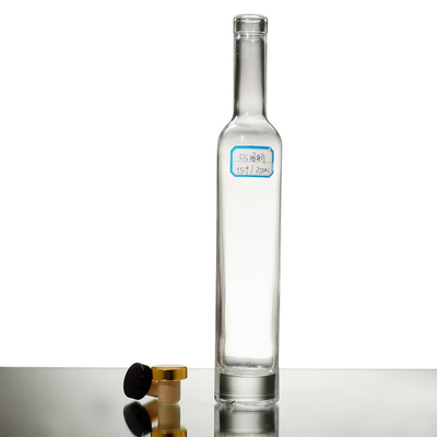 Botella de vidrio congelado de 375 ml con impresión de etiqueta y muestra gratuita
