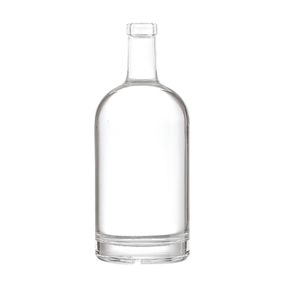 Botella de vidrio de cristal blanco de 750 ml para whisky tequila champán ron vodka