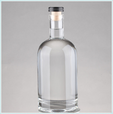 Botellas de licor de vidrio de sílex con corcho de 75cl de capacidad de 750ml
