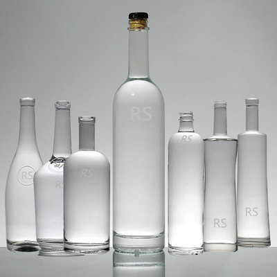 Impresión en pantalla Tipo de sellado de tapa de vidrio Botellas de vodka para licores de OEM