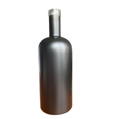 Liquor negro mate Gin Vodka Brandy Botella de vidrio de vino 500 ml 750 ml 700 ml