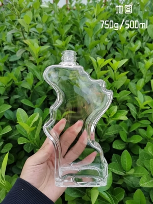 Botella de vidrio de vidrio blanco claro para vodka whisky gin