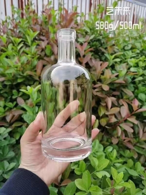 Botella de vidrio de vidrio blanco claro para vodka whisky gin