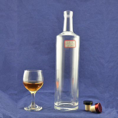 Botella de vidrio de alcohol con tapones de corcho de 1 litro de capacidad