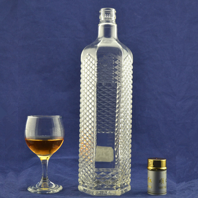 Botella de vidrio de alcohol con tapones de corcho de 1 litro de capacidad