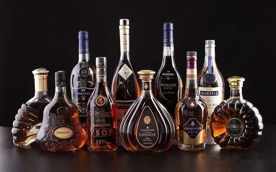 Botella de vidrio de vino de forma única y transparente con tapa de 750 ml certificada por SGS