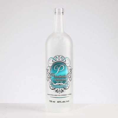 Impresión de pantalla a medida de 500 ml Corona helada real whisky vodka botellas de vidrio de ginebra con corcho