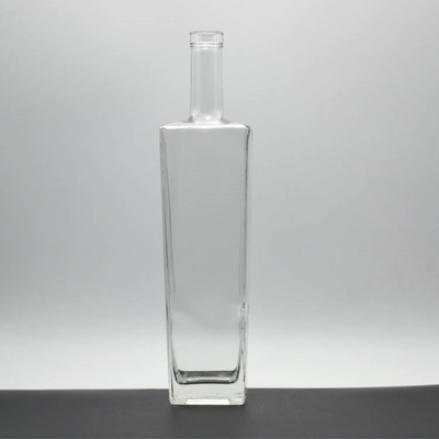 Botella de vidrio congelada de 750 ml para licor, brandy, whisky, vodka, ginebra, ron, forma cuadrada