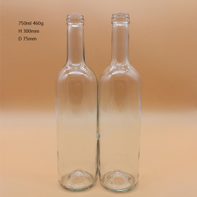 Super Flint material de cuello de vidrio 750ml botella de vidrio de vodka personalizada para bebidas