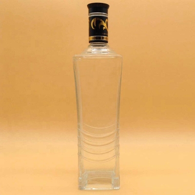 Super Flint material de cuello de vidrio 750ml botella de vidrio de vodka personalizada para bebidas