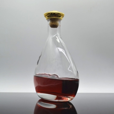Botellas redondas de material de vidrio de súper sílex 0.5L/500ml/700ml para whisky en bebidas alcohólicas