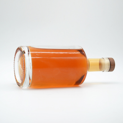 Botella de vidrio redonda de 750 ml de whisky vacío extra de vodka de sílex para bebidas
