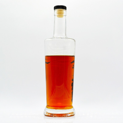 Botella de 750 ml de alcohol vacío con manejo de superficie de helado y material de vidrio de súper sílex
