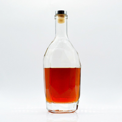 Botella de 750 ml de alcohol vacío con manejo de superficie de helado y material de vidrio de súper sílex