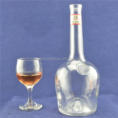 Botella de vidrio de sílex de tamaño personalizado para la superficie de limón y el material de cristal
