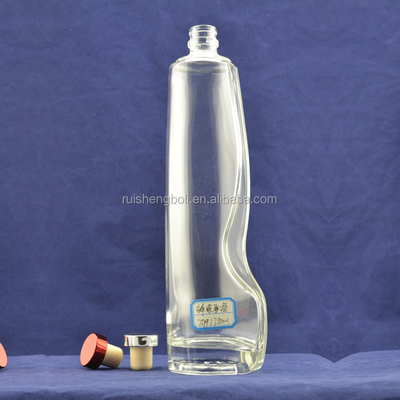 Botella de vidrio de sílex de tamaño personalizado para la superficie de limón y el material de cristal